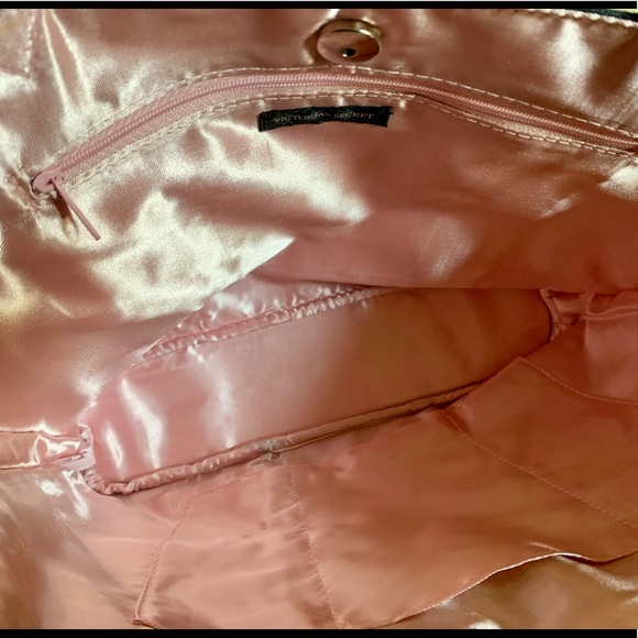 NWT Victoria’s Secret Denim & Satin Lace Up Tote - Picture 6 of 8